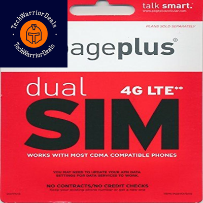 #ad Page Plus 4G LTE Sim Use on any Verizon Phone Prepaid white $23.59