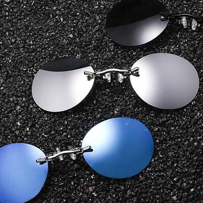 #ad Clip Nose Sunglasses Round Glasses Morpheus Matrix Sun UV400 Frameless; $2.76