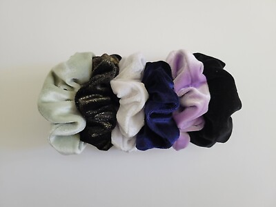 #ad Velvet Scrunchies 6 pack Assorted colors for Women Ponytails for Ladies $9.99