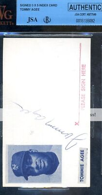 #ad Tommie Agee Signed Jsa Bgs 3x5 Index Card Authenticated Autograph $39.98