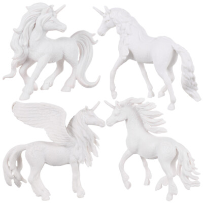 #ad 4pcs DIY 3D Unicorn Figurines for Birthday Party Decor HW $9.29