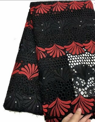 #ad High Quality Black amp; Red Dry Lace Fabric With Stones. $89.00