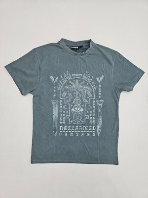 #ad Reclaimed Vintage Unisex Celestial Front Print T Shirt in Washed Blue Size M $14.98