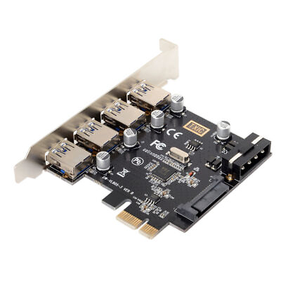 #ad USA 4 Ports USB 3.0 PCI E Express Interface Card Standard Height Bracket for PC $11.99