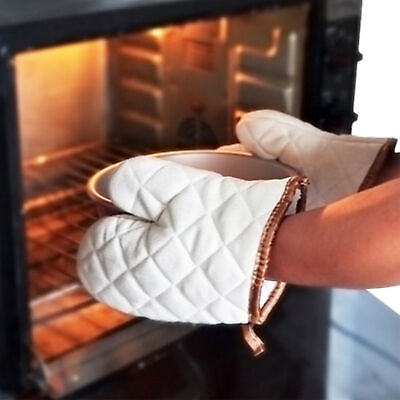 #ad 1 Pair Oven Gloves Washable Flexible Non slip Oven Baking Mittens Lightweight $10.48