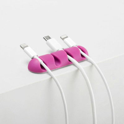 #ad New Cord Management Wire Organizer Wall Desktop Cable Holder USB Charging $4.59