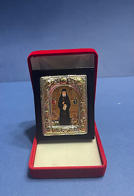 #ad Saint Paisios of Mount Athos SILVER ICONS WITH VELVET BOX DIMENSION 3.5 x 3.5 $26.00