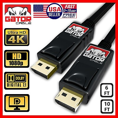 #ad Display Port to Display Port Cable DP to DP 4K 60Hz High Speed UHD Video Audio $9.99