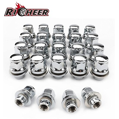 #ad 20PCS M12x1.5 Mag Seat Lug Nuts Chrome OEM Factory 21mm Hex Chevy Cadillac Buick $14.99