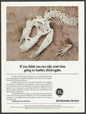 #ad GE Information Services 1995 Vintage Print Ad $8.95