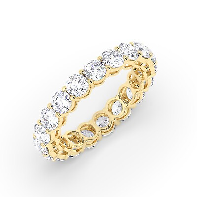 #ad E VS Lab Grown Round Cut Diamond Full Eternity Ring in 18K Yellow Gold $1168.50