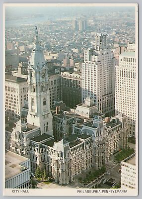 #ad Skyline Of City Hall In Philadelphia PA Built In 1894 PM 1984 Continental PC $2.70