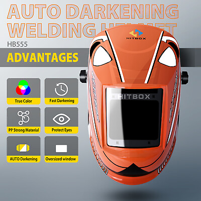 #ad Large View Solar Auto Darkening True Color Welding Helmet Mig Grinding Mask $46.49