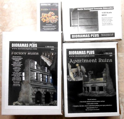 #ad Dioramas Plus 2 Kit Set Building Urban Ruins Realistic 1 35 Diorama Freebies. $87.95