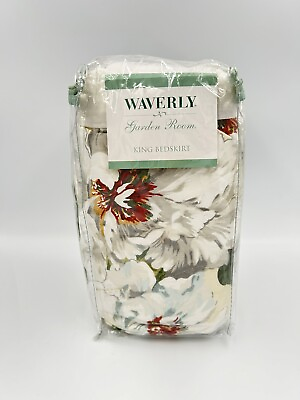 #ad NEW Waverly Garden Room Carolina Gardens Ruffled King Bedskirt New In Package $56.00