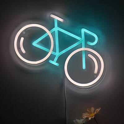 #ad 1pc Bicycle Wall LED Neon Sign USB Power 5V Low Voltage Safe Night Light $31.99