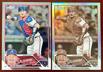 #ad Lot 2 Sean Murphy 2023 Topps Chrome Sepia Refractor amp; Base Card Braves A’s $1.95