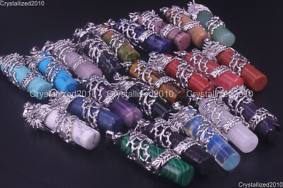 #ad Natural Gemstones Phoenix Column Reiki Chakra Healing Beads Pendant Necklaces $5.58