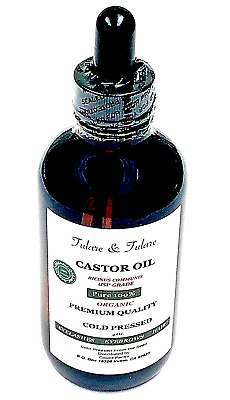 #ad 4 Oz Organic Castor Oil Grow Hair eyelash eyebrows Cold Pressed cosmetic glass $19.89