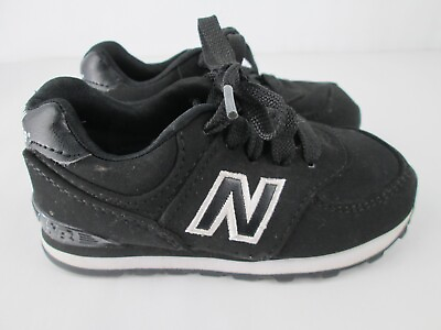 #ad New Balance 574 Shoes Toddler 8 Child Black White Sneakers $22.95