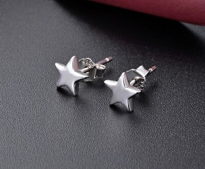 #ad Star Shape Stud 1.10Ct Unisex Earring Lab Created In 14K Silver Gold Plated $90.44