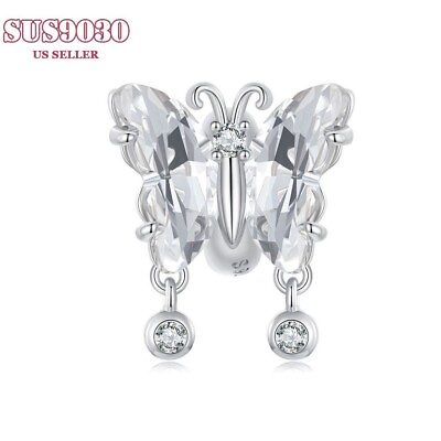 #ad New 925 Sterling Silver Handmade Women Shimmering Butterflies Charm $16.16