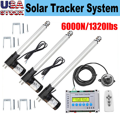 #ad Dual Axis Solar Tracker System amp;6000N Linear Actuator amp;Electronic Controller CL $189.99