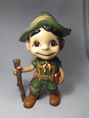#ad Boy Scout Figurine Ceramic Large 11quot; Cute $79.00