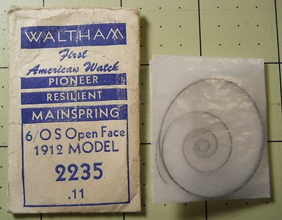 #ad WALTHAM 2235 PIONEER Watch Mainspring 6 0s 1912 Open Face .11 mm Replacement $15.49