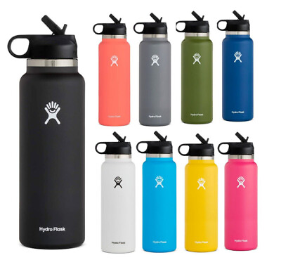 #ad Hydro Flask 40Oz Water bottle Straw Lid Stainless Steel amp; Vacuum Insulated $22.00