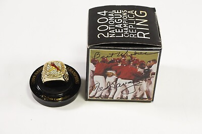 #ad 2004 St Louis Cardinals NLCS Replica Ring w Box Signed by Ted Savage $19.99