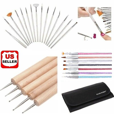 #ad 27 pcs Nail Art Design Set Dotting Painting Drawing Polish Brush Pen Tool kit US $7.68
