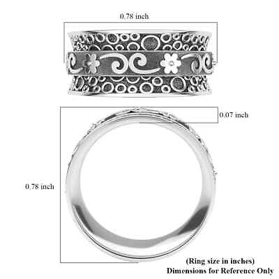 #ad Boho Handmade Sterling 925 Silver Band Spinner Ring Jewelry for Women Gifts $27.96
