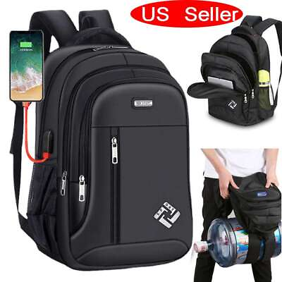 #ad Oxford Anti theft Laptop Backpack 17quot; Travel Business Shool Book Bag w USB Port $14.13