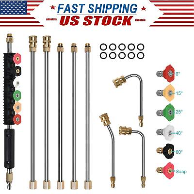 #ad Gutter Cleaning Tool Pressure Washer Extension Wands Lance 6pcs Spray Nozzle $33.03