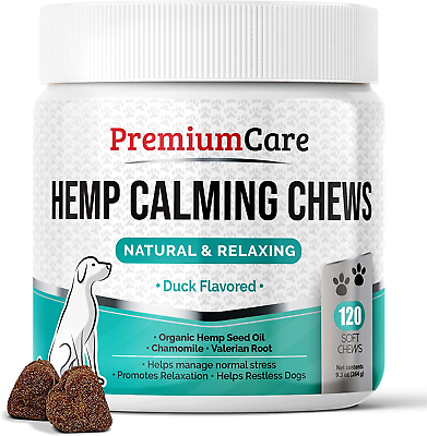 #ad Hemp Calming Chews for Dogs Duck Flavored Natural Calming Relaxer for Aggressi $43.48