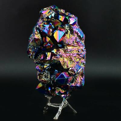 #ad 887g Colourful Crystal Cluster Quartz Mineral Specimen Decoration Electroplate $125.53