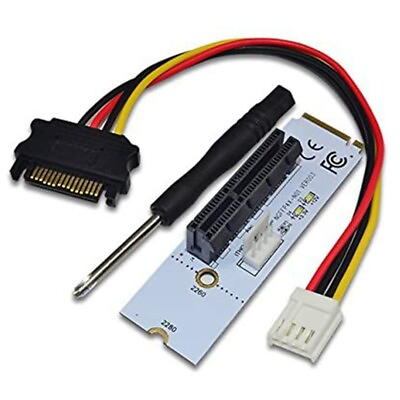 #ad NGFF M.2 to PCI E 4X Riser Card M2 Key M to PCIe X4 Adapter with LED Voltage $8.83