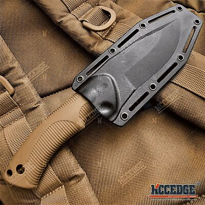 #ad #ad 9quot; Tactical Knife FIXED BLADE KNIFE w Kydex Sheath Coyote Brown Survival Knife $16.60