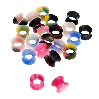 #ad Mixed Color Silicone Earrings Tunnels Stretchers Gauges 6 8 10mm for Men Women $6.38