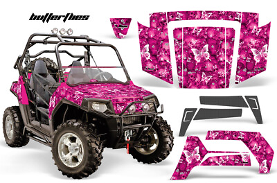 #ad UTV Graphics Kit Decal SXS Sticker For Polaris RZR 800 2006 2010 PINK BUTTERFLY $299.95