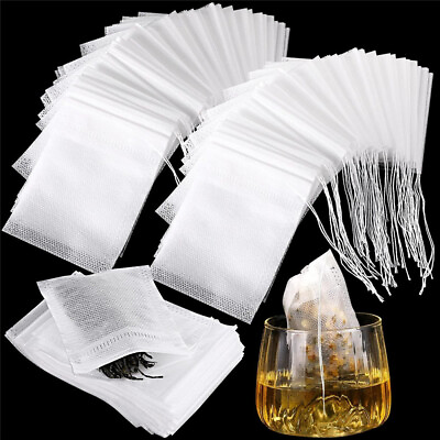 #ad 400Pcs Disposable Tea Bag Drawstring Flip Empty Teabags Herb Loose Tea Filters $5.86