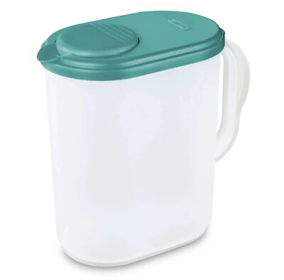 #ad Sterilite 1 Gallon Pitcher Blue Atoll Lid and Tab with Clear Base Freezer and Di $11.50
