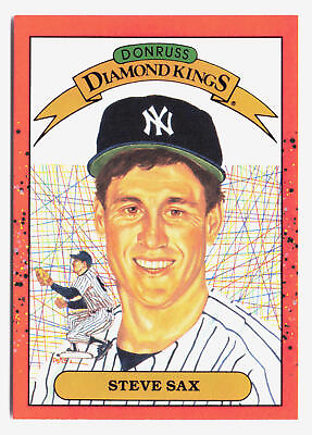 #ad 1990 Donruss Steve Sax Diamond Kings New York Yankees #2a $1.49