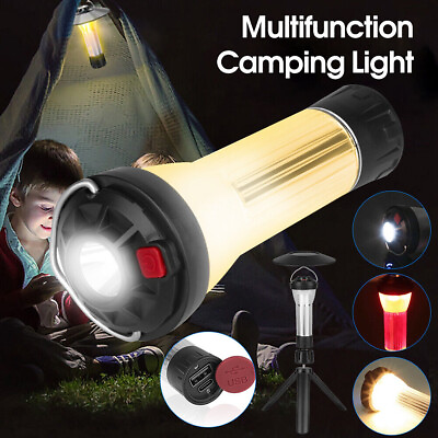 #ad Solar Portable LED Flashlight Rechargeable Multifunction Camping Tent Light Lamp $9.99