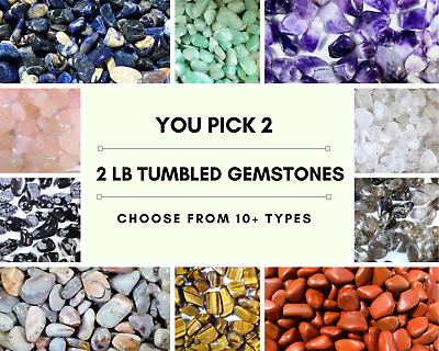 #ad 2 LB TUMBLED CRYSTALS You Pick 2 Wholesale Bulk Tumbled Rocks Healing Crystal $35.99