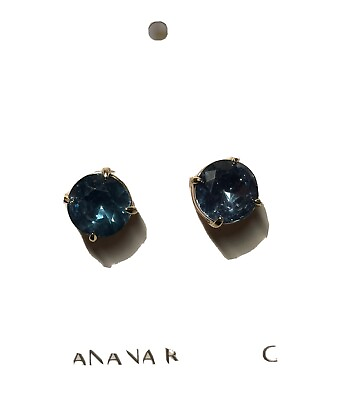 #ad New Banana Republic Sapphire Blue Stud Earrings Fashion Jewelry Sept birth month $18.00