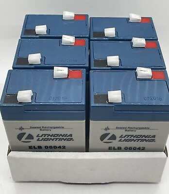 #ad 6 pack Lithonia ELB06042 6V Rechargeable Battery for Exit Sign Backup **NEW** $87.95