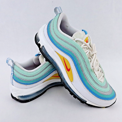 #ad Nike Air Max 97 Shoes Mens 8.5 Womens 10 White Blue Green Spring Floral Sneakers $54.97