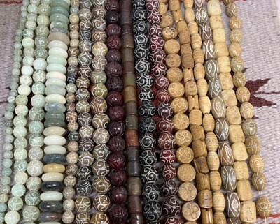 #ad Closed out sale 17 selections of carved Jade stone beads mix shapes mix colors $5.92